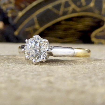 Antique Edwardian 0.53ct Old-Cut Diamond Solitaire Engagement Ring