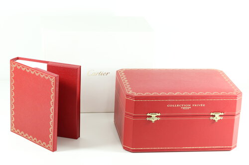 Cartier Tank A Vis 27mm in Platinum, Collection Privée from 2008, mechanical movement, on a black leather strap with 18ct white gold fold-over clasp, original Cartier box and papers.