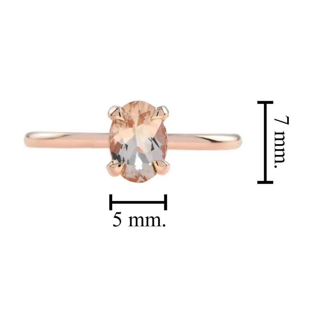 1.20ct Oval Pink Morganite Solitaire Engagement Ring