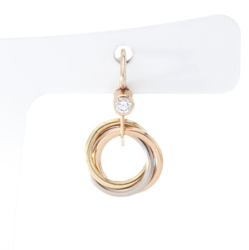Cartier Trinity 18ct Gold Hoop Drop Earrings, with Diamonds, French fittings, Circa 1990's