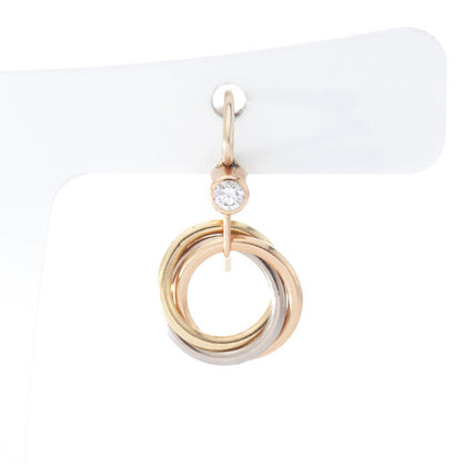 Cartier Trinity 18ct Gold Hoop Drop Earrings, with Diamonds, French fittings, Circa 1990's