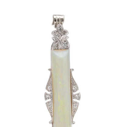 Vintage Opal and Diamond Pendant Brooch