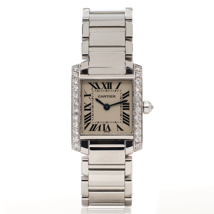 Cartier Tank Francaise 18ct White Gold Watch with Diamonds