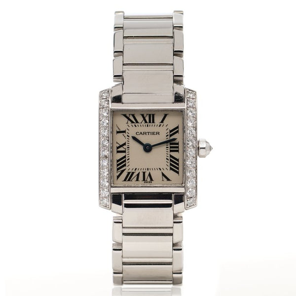 Cartier Tank Francaise 18ct White Gold Watch with Diamonds