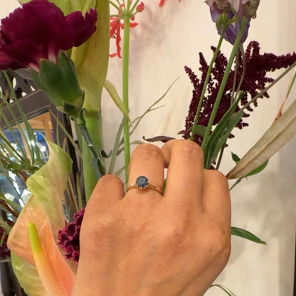 New 9 Carat Yellow Gold Sapphire Solitaire Ring, 0.75 Carat