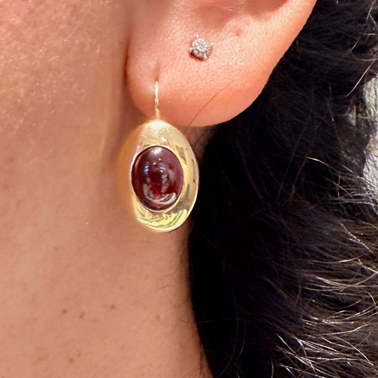 Garnet 14k Dormeuse Earrings 18121-9464