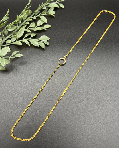 A yellow gold rolo link chain necklace