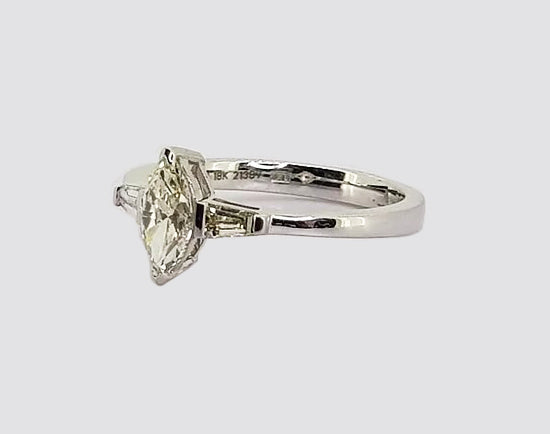 0.57ct Marquise Cut Diamond Engagement Ring in 18ct White Gold