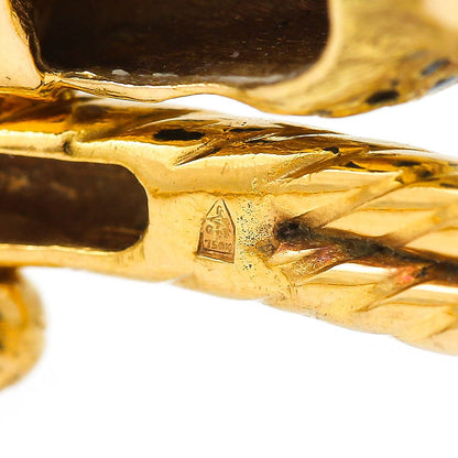 Vintage Gold Leopard Head Bangle with Diamonds Rubies Enamel