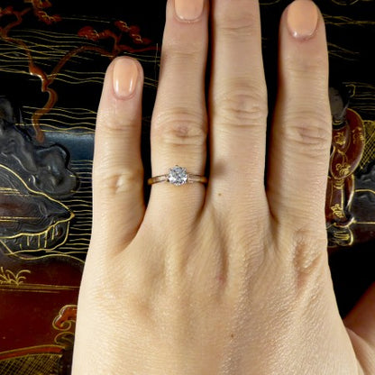 Antique Edwardian 0.53ct Old-Cut Diamond Solitaire Engagement Ring