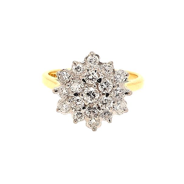 Diamond Cluster Ring, 0.60 carats, 18ct Yellow Gold