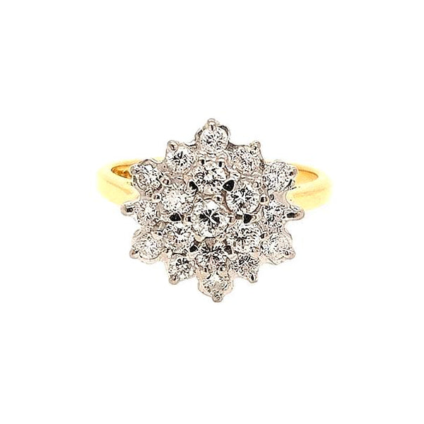 Diamond Cluster Ring, 0.60 carats, 18ct Yellow Gold