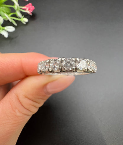 Vintage Platinum Diamond Full Eternity Band Ring, 2.70 Carats, Circa 1940
