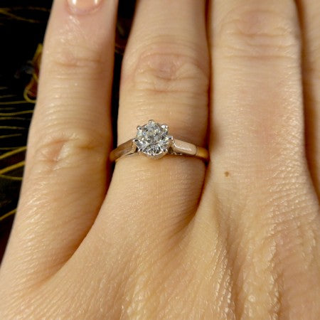 Antique Edwardian 0.53ct Old-Cut Diamond Solitaire Engagement Ring