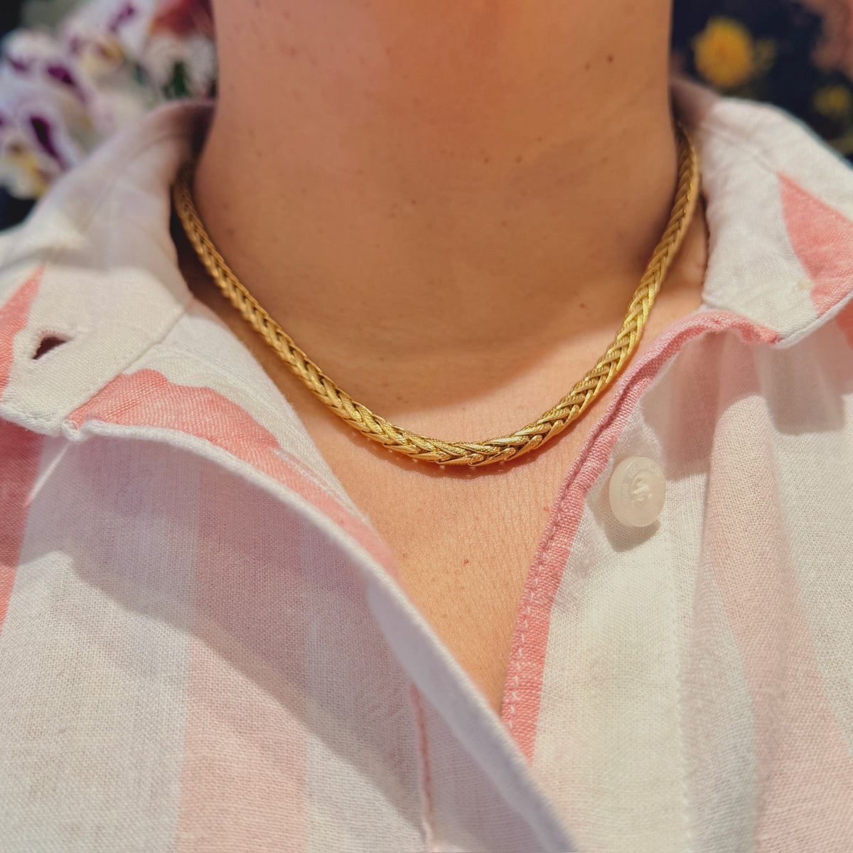 18ct Wheat Spiga Link Chain