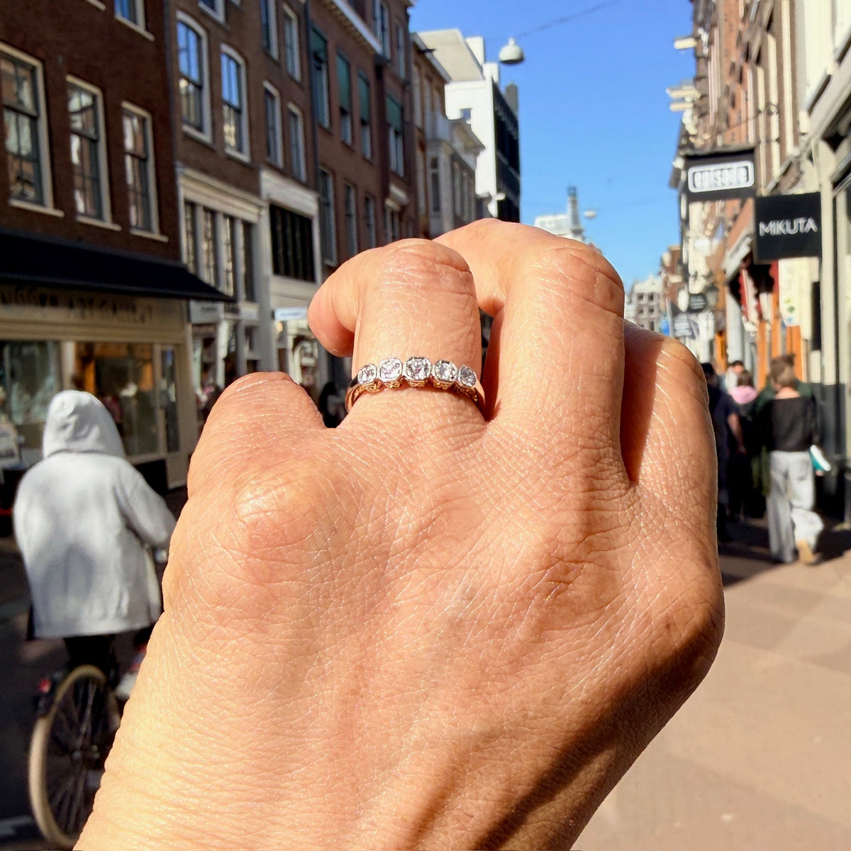 Diamond 14ct Platinum Row Engagement Ring