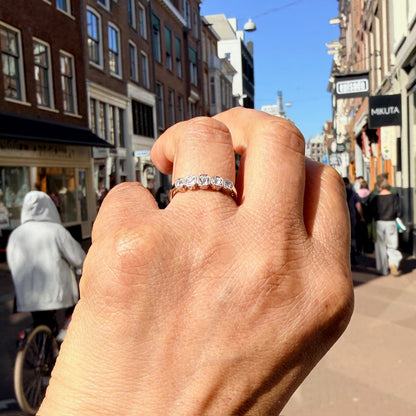 Diamond 14ct Platinum Row Engagement Ring