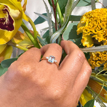 Diamond Topaz 9k Rectangle-Shape Ring 19022-9674
