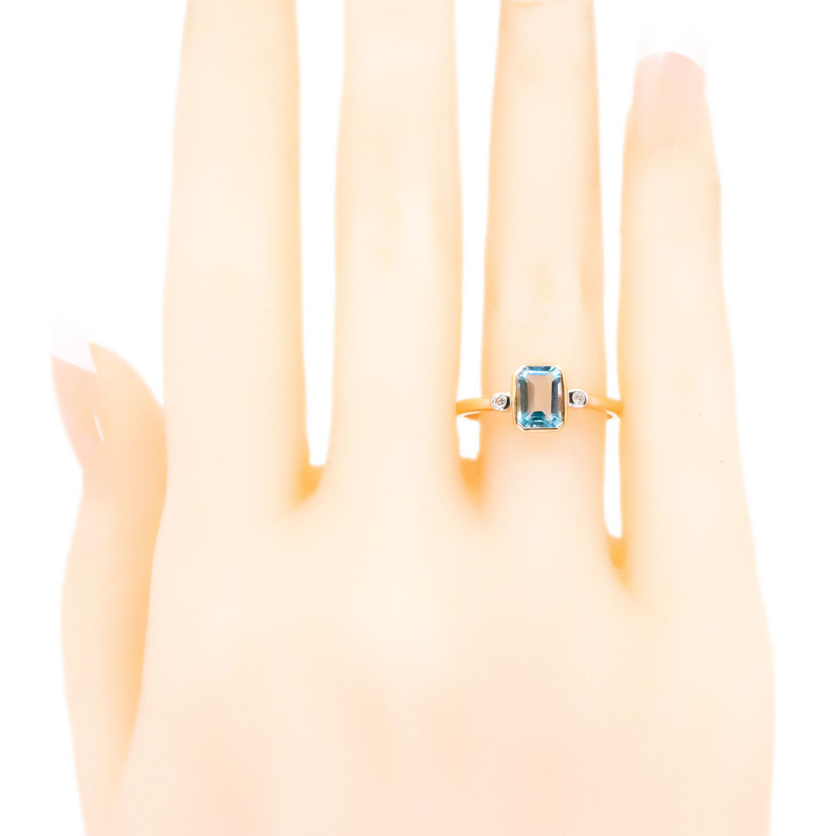 Diamond Topaz 9k Rectangle-Shape Ring 19022-9674