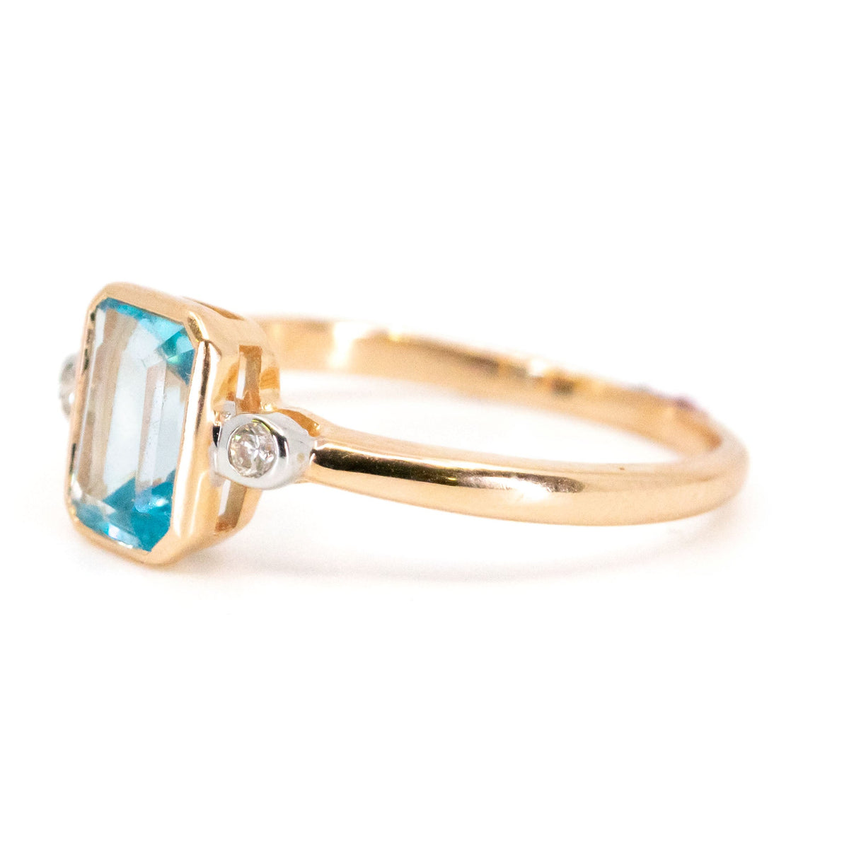 Diamond Topaz 9k Rectangle-Shape Ring 19022-9674