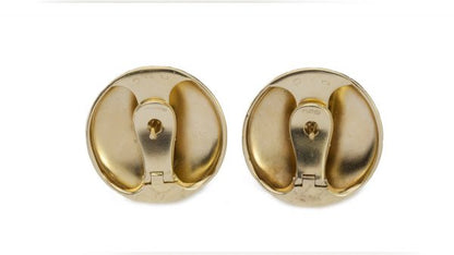 Tiffany and Co 18ct Yellow Gold Earrings; disc design bearing a geometric snakeskin pattern in relief. Made in USA, Circa 2000s. Comes in original box