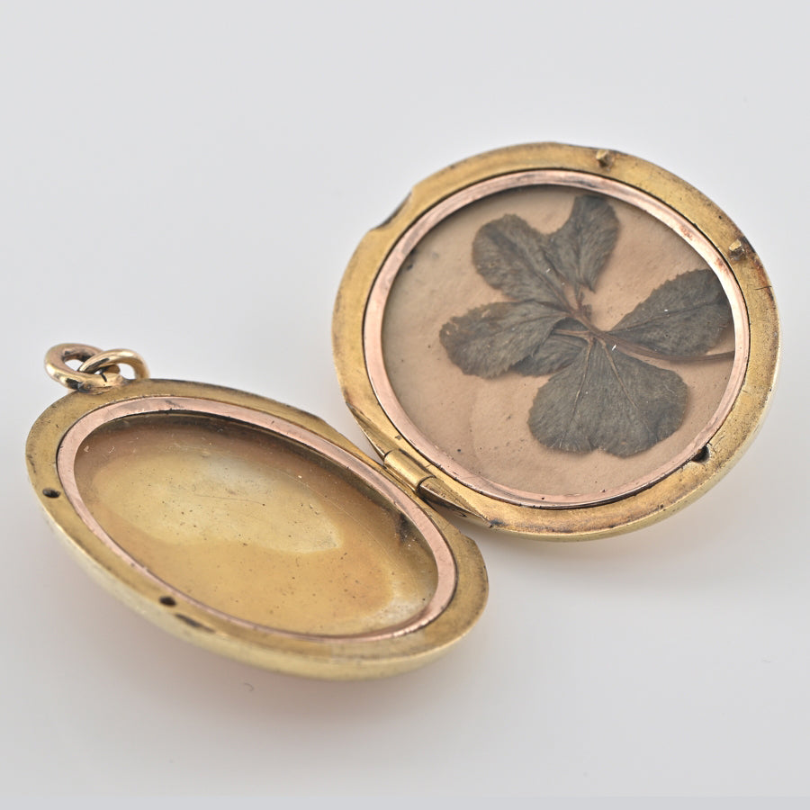 Victorian Antique Russian 2.60ct Ceylon Sapphire and Natural Pearl Cluster Gold Locket Pendant