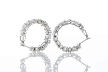 Heart Cut Diamond and 18ct White Gold Hoop Earrings; set with heart-cut and round brilliant-cut diamonds, 6.70 carats. Circa 2000's