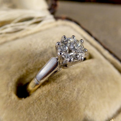Antique Edwardian 0.53ct Old-Cut Diamond Solitaire Engagement Ring