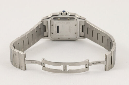 Cartier Santos Galbee 2319 Stainless Steel 29mm Automatic, on a Cartier steel bracelet with double fold hidden clasp.