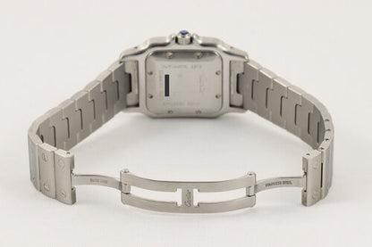 Cartier Santos Galbee 2319 Stainless Steel 29mm Automatic, on a Cartier steel bracelet with double fold hidden clasp.