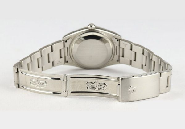 Rolex Oyster Perpetual Date 34mm Stainless Steel 15200 Automatic Watch with Silver Dial, on a stainless steel Oyster bracelet