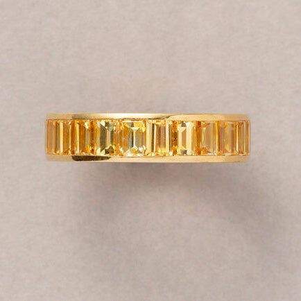 6.67ct Baguette Cut Yellow Sapphire Full Eternity Band Ring, by Hemmerle Münich