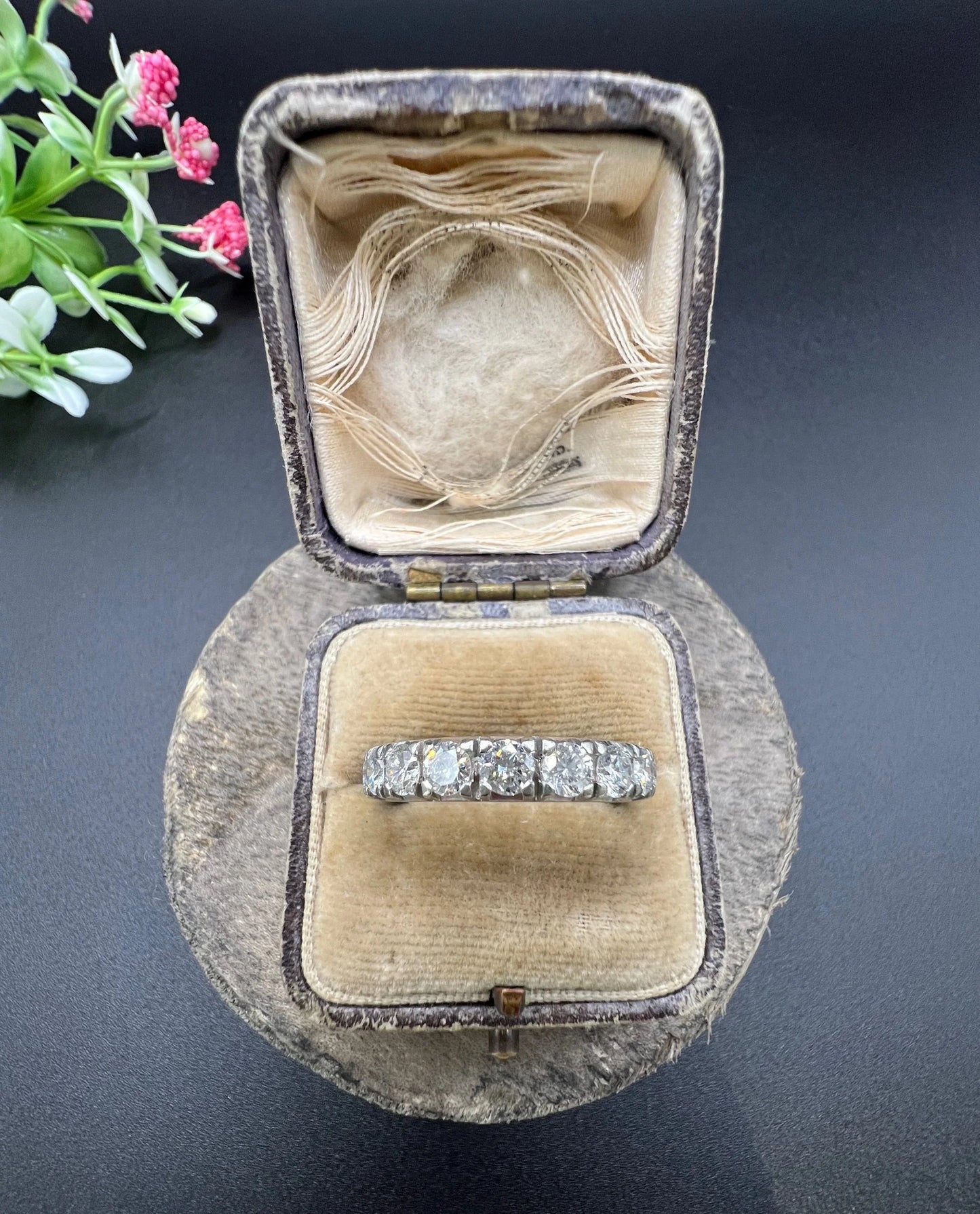 Vintage Platinum Diamond Full Eternity Band Ring, 2.70 Carats, Circa 1940