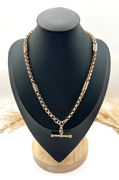 Edwardian Antique 9ct Rose Gold Fancy Paperclip Link Albert Chain Necklace