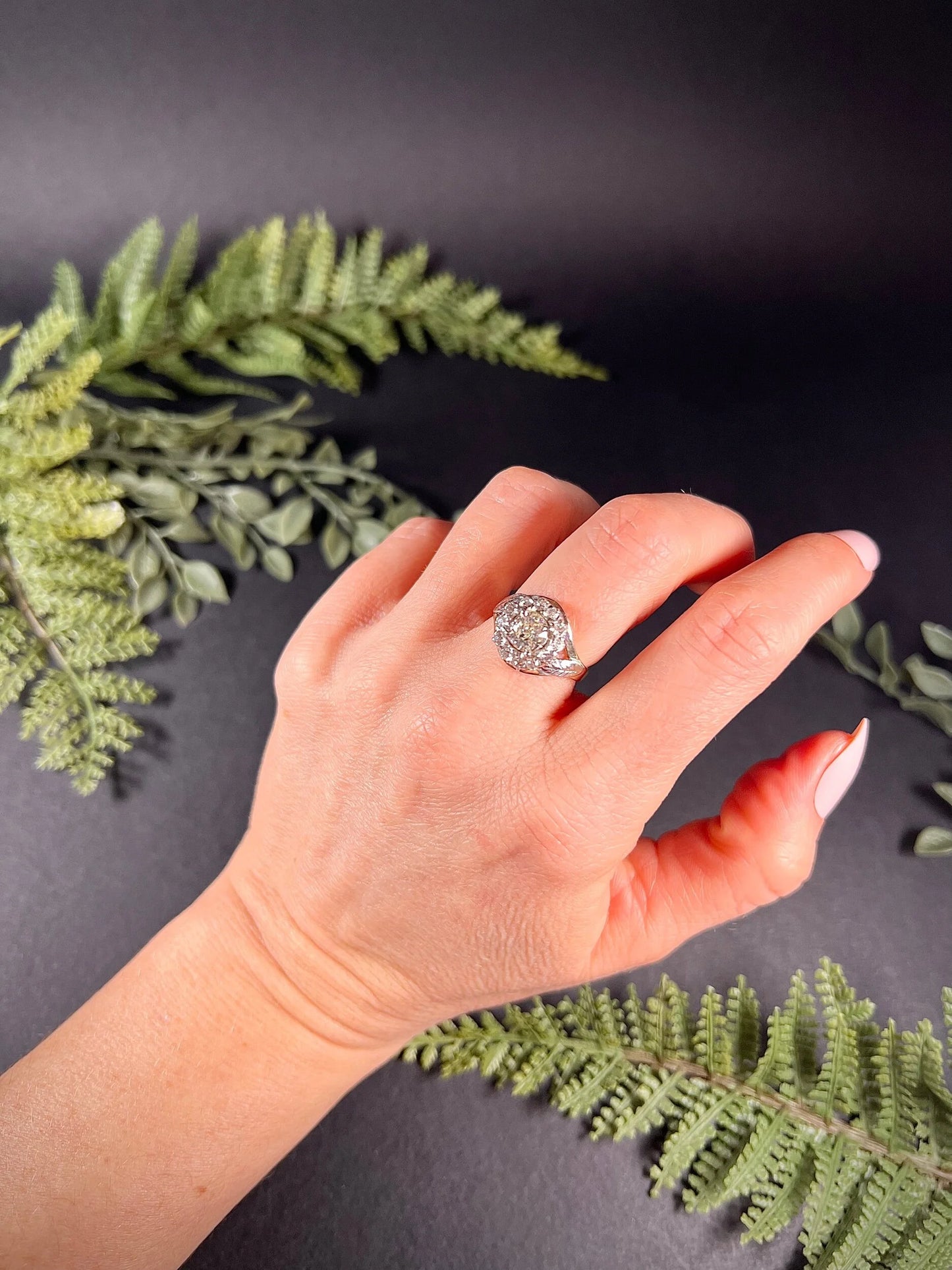 Victorian 14 Carat Two Colour Gold Diamond Cluster Ring, Circa 1890