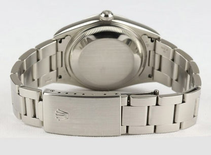 Rolex Oyster Perpetual Date 34mm Stainless Steel 15200 Automatic Watch with Silver Dial, on a stainless steel Oyster bracelet
