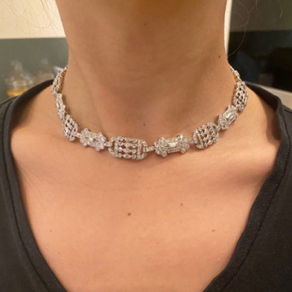 Art Deco Diamond Necklace come Bracelets in Platinum, 20.00 carats