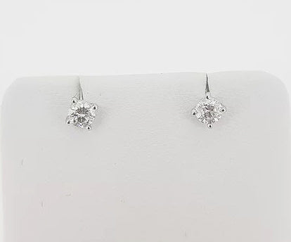 0.50ct Diamond Solitaire Stud Earrings; brilliant cut diamonds, four-claw set in 18ct white gold, 0.50 carat total, G colour, SI2 clarity