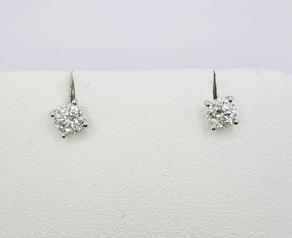 0.50ct Diamond Solitaire Stud Earrings; brilliant-cut diamonds, 0.50 carat total, four-claw set, post and butterfly fittings, 18ct white gold