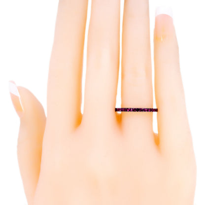 18 Carat White Gold Ruby Half Eternity Band Ring, 0.35 Carat