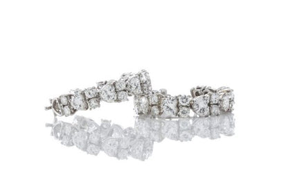 Heart Cut Diamond and 18ct White Gold Hoop Earrings; set with heart-cut and round brilliant-cut diamonds, 6.70 carats. Circa 2000's