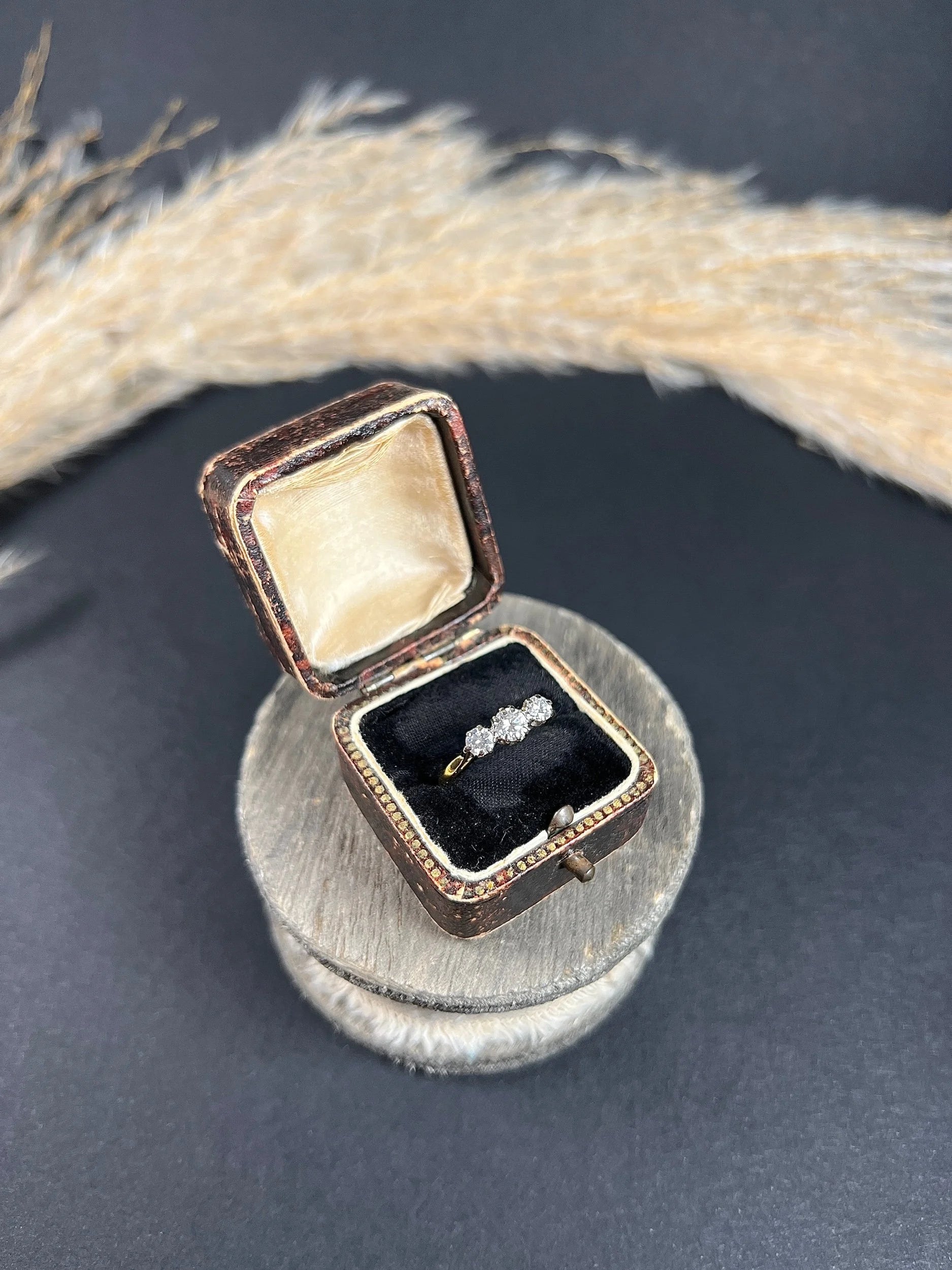 Preloved 18 ct Yellow Gold, 3 Stone Diamond Engagement Ring