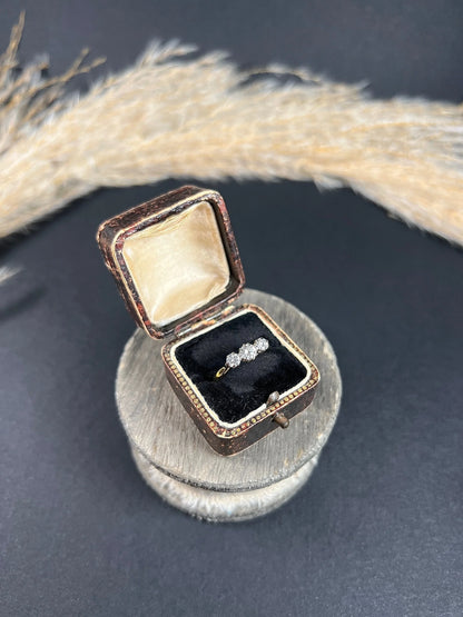 Preloved 18 ct Yellow Gold, 3 Stone Diamond Engagement Ring