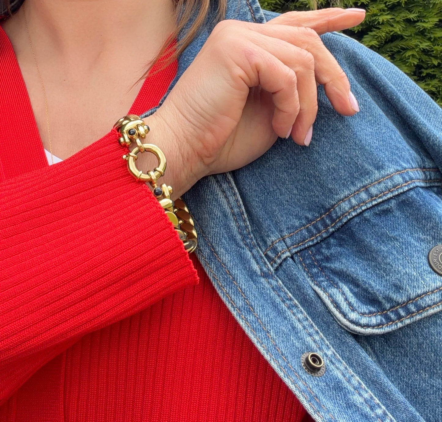 18KT Gold Italian Curb-Link Bracelet