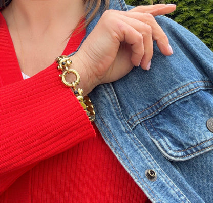 18KT Gold Italian Curb-Link Bracelet