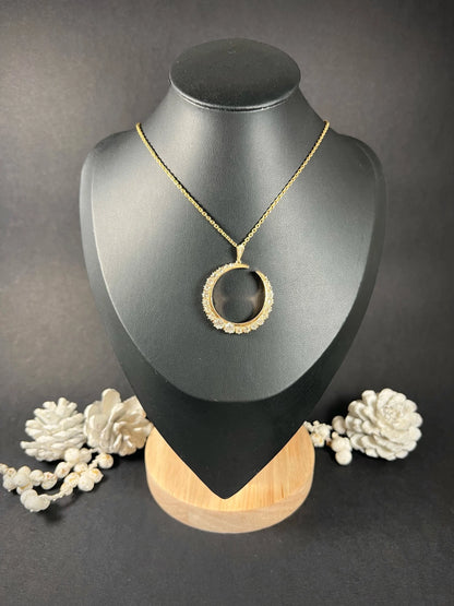 Victorian Antique 3.75ct Old Cut Diamond Crescent Moon Pendant