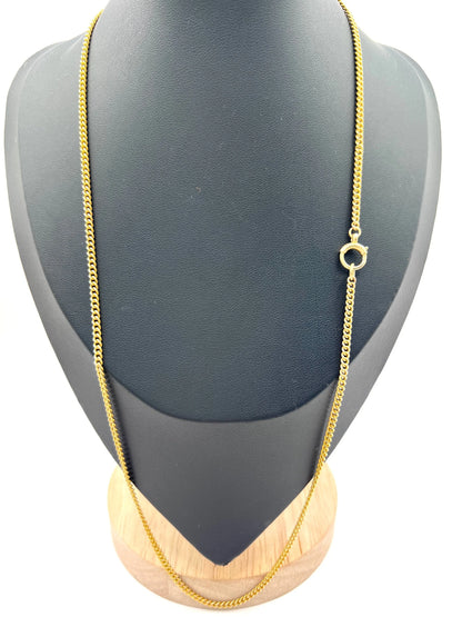 Antique 18ct Yellow Gold, 1920s 23 Inch Fine Curb Link Chain