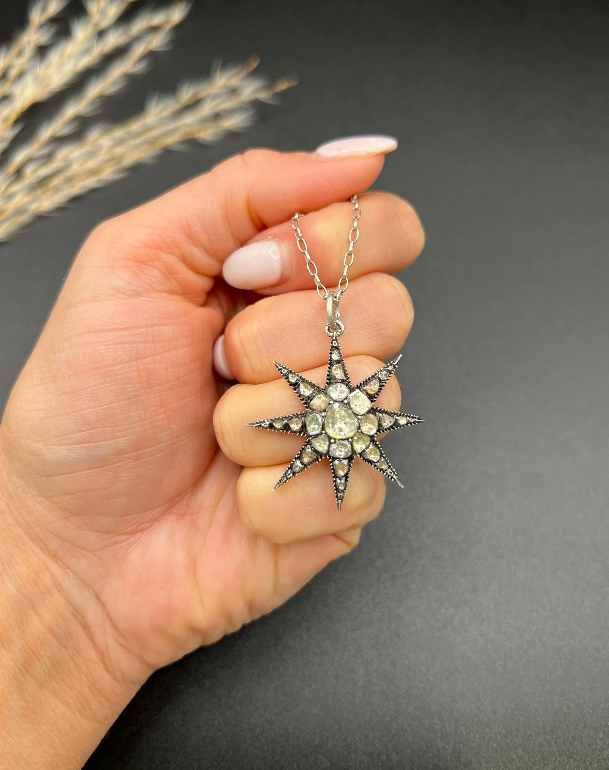Georgian Rose Cut Diamond and Silver Star Pendant, Circa 1850