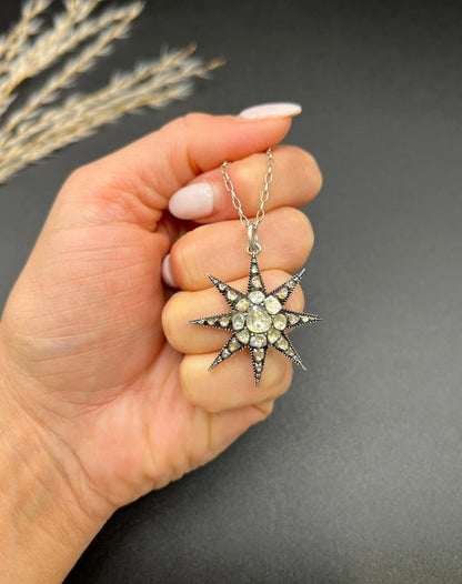 Georgian Rose Cut Diamond and Silver Star Pendant, Circa 1850