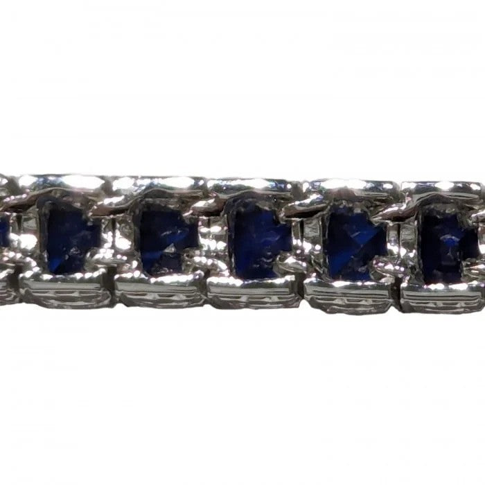 Modern 7.36ct Sapphire Line Bracelet in Platinum